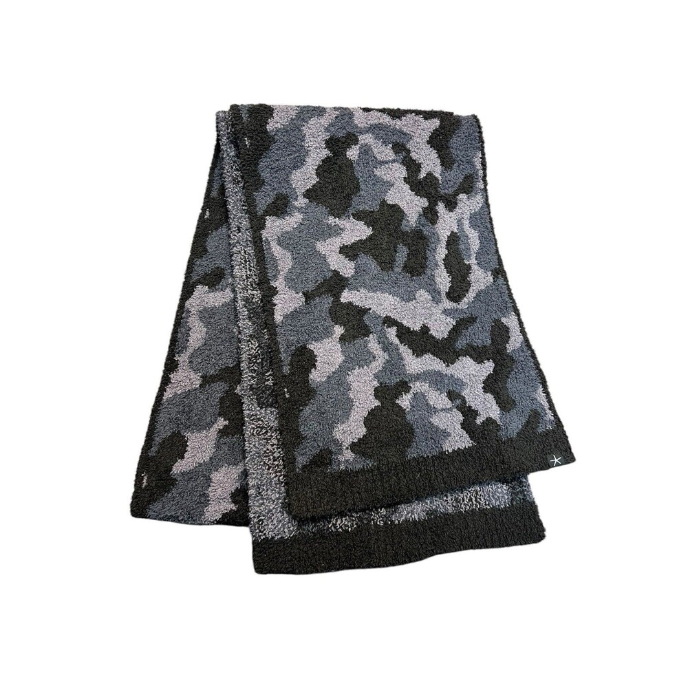 Barefoot Dreams Scarf Black Camouflage Cozy Chic Camo OS Soft Oversized